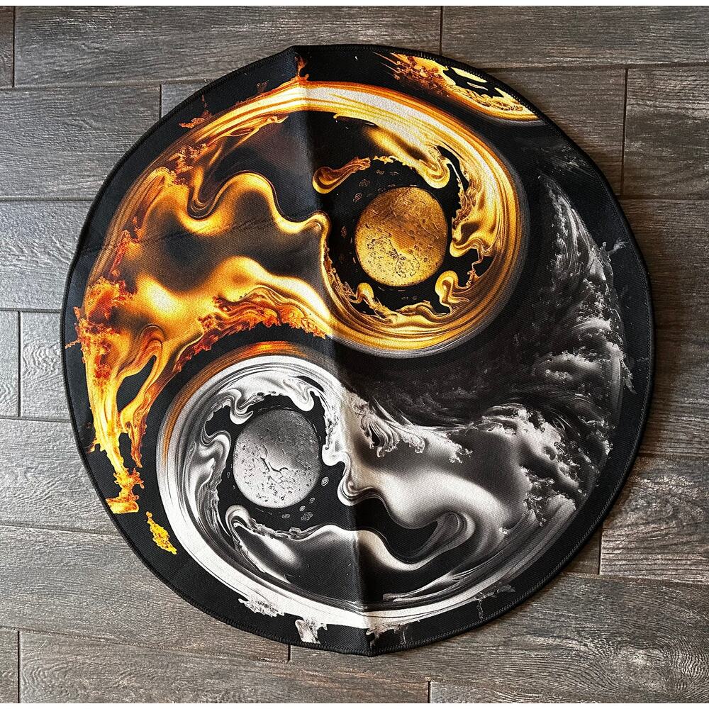 Ying-Yang Gold and Silver Rug